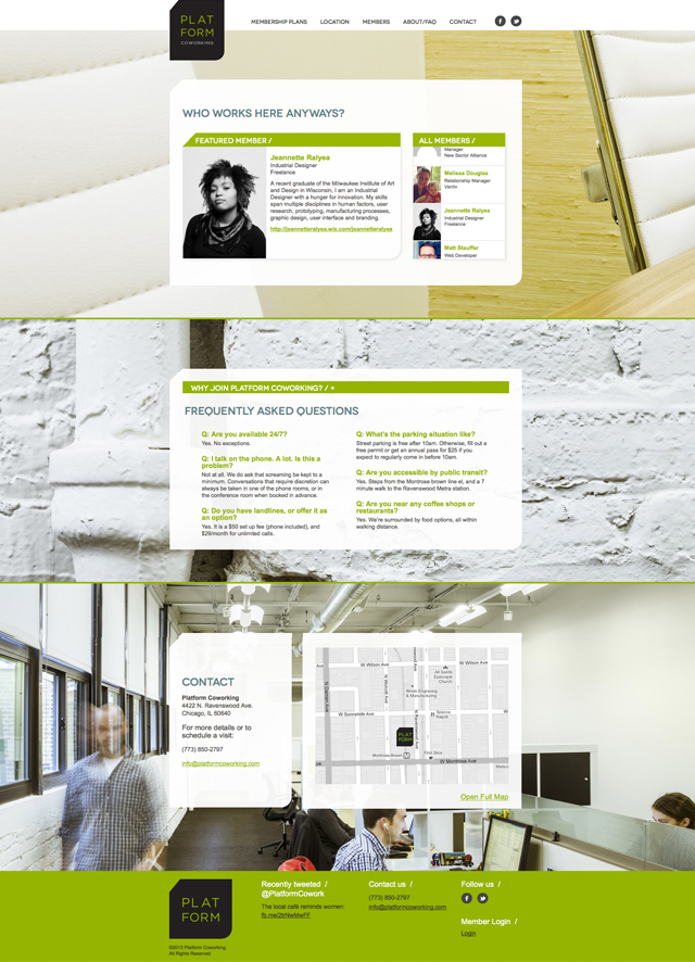 Platform Coworking Single Scroll Website Design